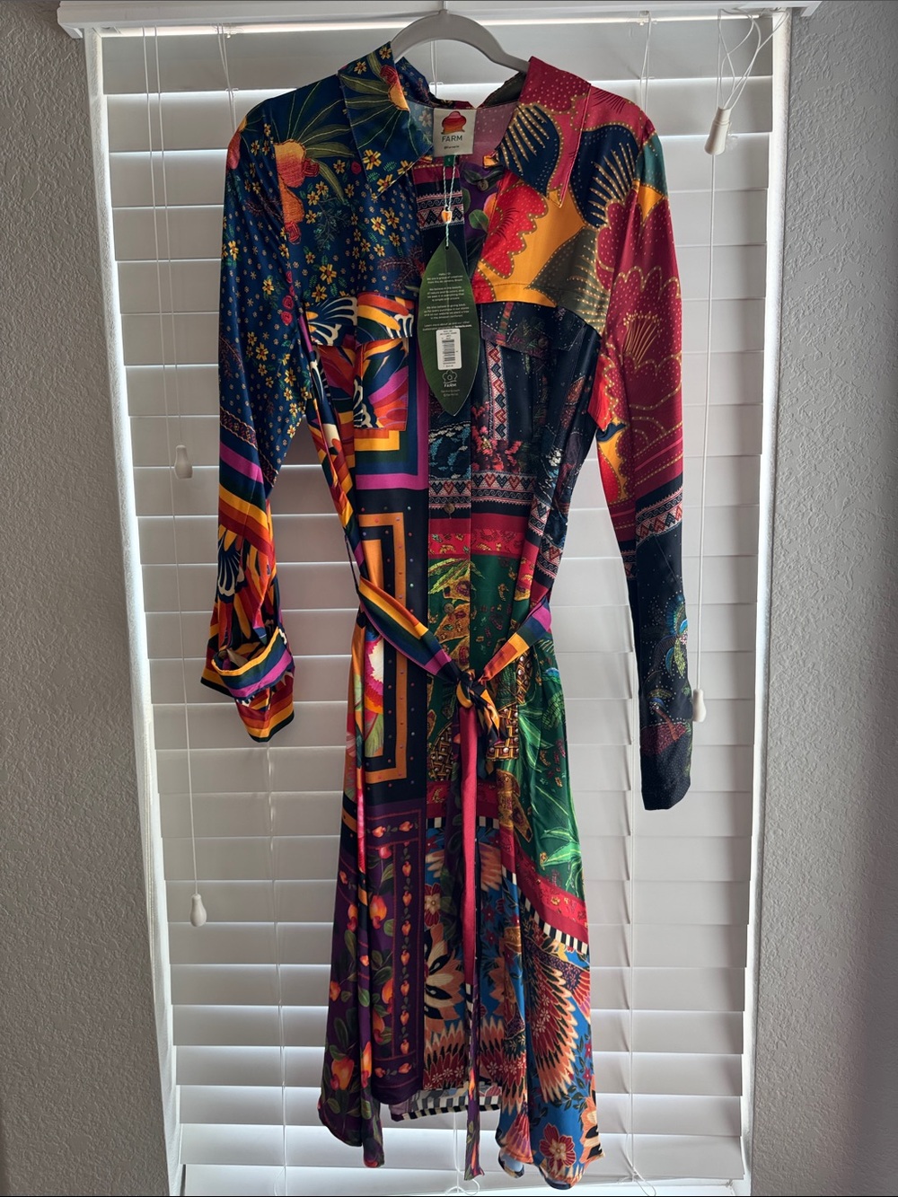 FARM Rio Mixed Scarves Long Sleeve Dress